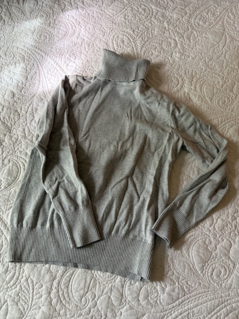 L.L. Bean Light Gray Turtleneck Sweater